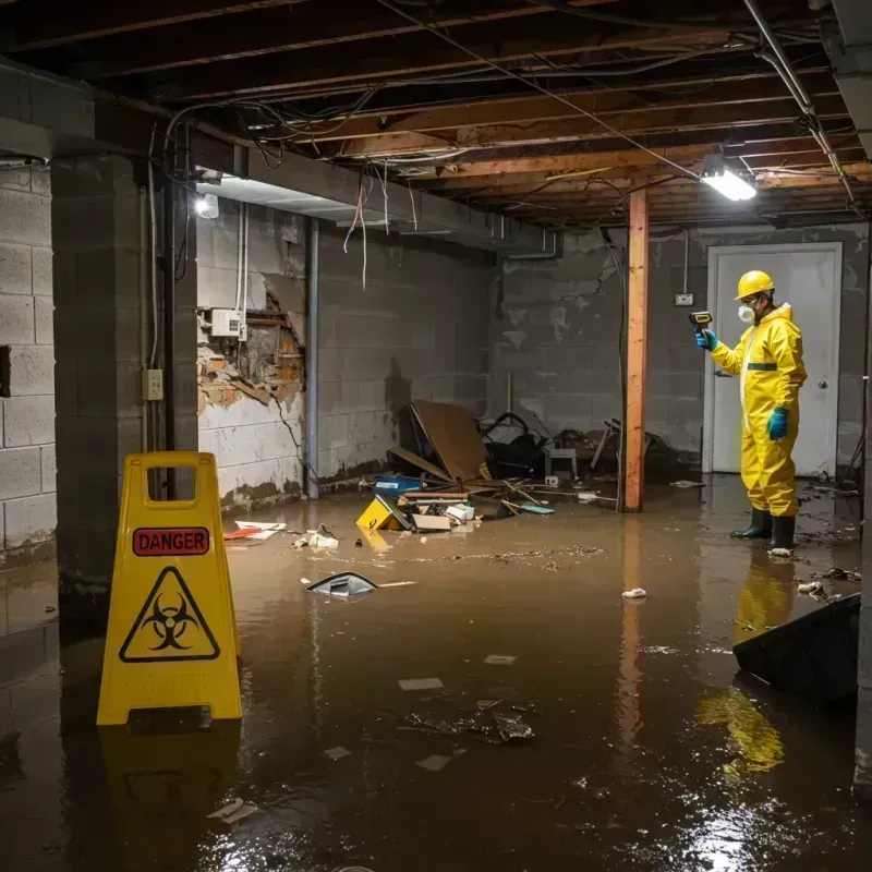 Flooded Basement Electrical Hazard in Mulberry, OH Property